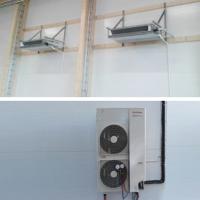 Pelti-Saari Oy:n laajennusosa 450 m2 Meriniitty Salo. Lämmitys toteutettu Toshiba Big Digital -ilmalämpöpumpuilla ja kahdella sisäyksiköllä.